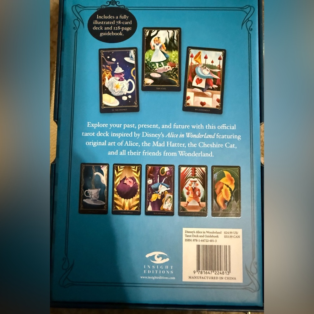 Disney Alice in Wonderland Tarot Deck - Blue and Gold - Picture 2 of 3